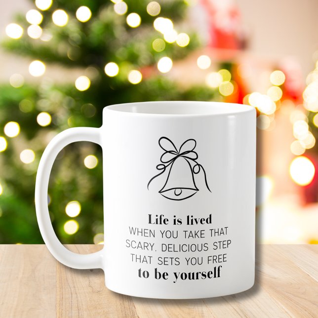Jultema Motiverande citattkaffe Mugg (Christmas Theme Motivational Quote Life is Lived Coffee Mug)