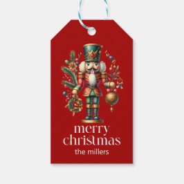 Jultema Nutcracker Retro Typography Presentetikett