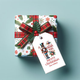 Jultema Nutcracker Retro Typography Vin L Presentetikett
