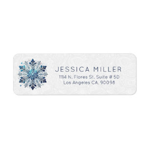 Jultema Snowflake Ice Cristals Returadress Etikett