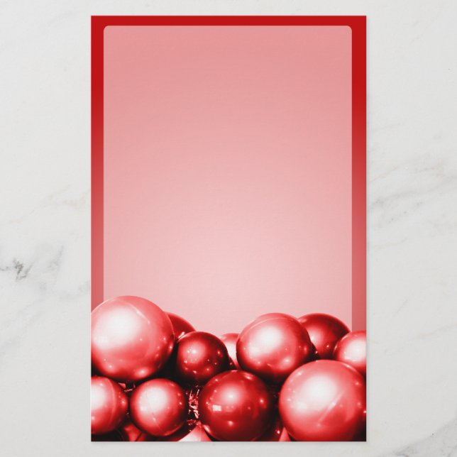 Jultema Stationery Red Ornaments Brevpapper (Framsida)