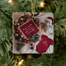 Jultemat gravid julgransprydnad keramik