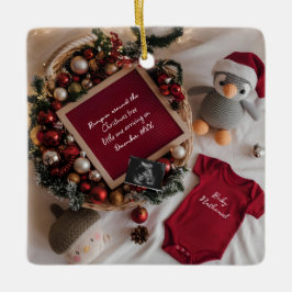 Jultemat gravid julgransprydnad keramik