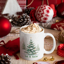 Jultemat Julgran Låt det snöa Kaffemugg