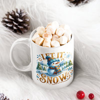 Jultemat Låt det snöa Cute Snögubbe
