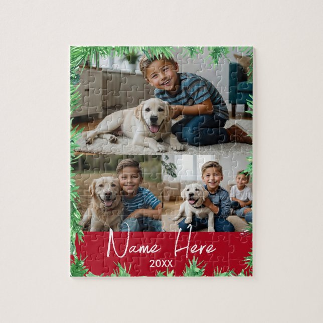 Jultemer Roligt Pet Photo Collage Pussel (Vertikal)