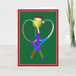 Jultennis Boll och racketar Helgkort