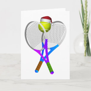 Jultennis Boll och racketar Helgkort