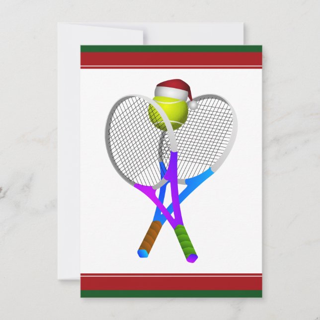 Jultennis Boll och racketar Inbjudningar (Framsida)