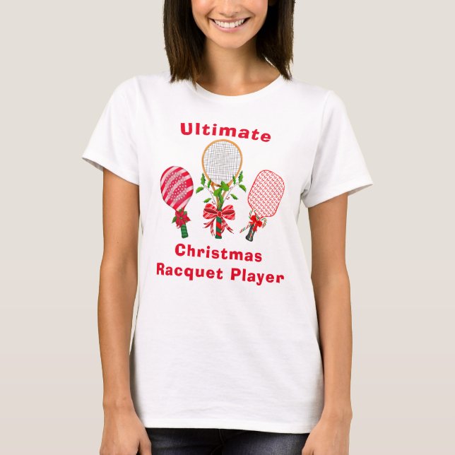 Jultennis, Paddleball, Pickleball Player T- T Shirt (Framsida)