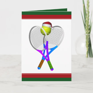 JulTennisboll och racketar Helgkort