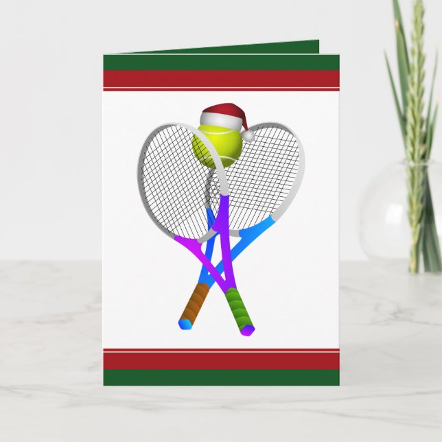 JulTennisboll och racketar Helgkort (Framsida)