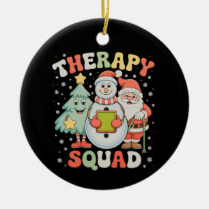 Julterapi Squad SLP OT PT Besättning Tomte Xmas Julgransprydnad Keramik