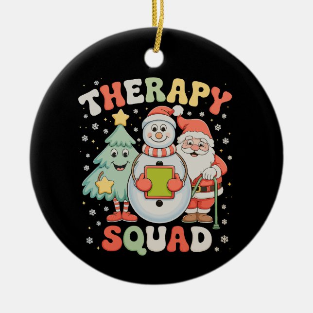Julterapi Squad SLP OT PT Besättning Tomte Xmas Julgransprydnad Keramik (Framsidan)