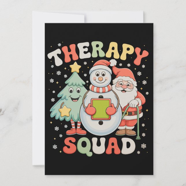 Julterapi Squad SLP OT PT Besättning Tomte Xmas Julkort (Framsida)