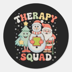 Julterapi Squad SLP OT PT Besättning Tomte Xmas Runt Klistermärke