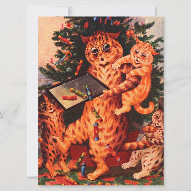 Jultid Catland Louis Wain Flat Card (Framsida)