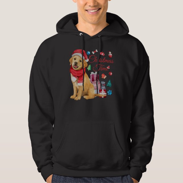 Jultid för Cute Golden Retriever Hoodie (Framsida)