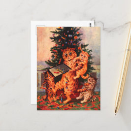 Jultid i Catland Louis Wain-postkortet Vykort