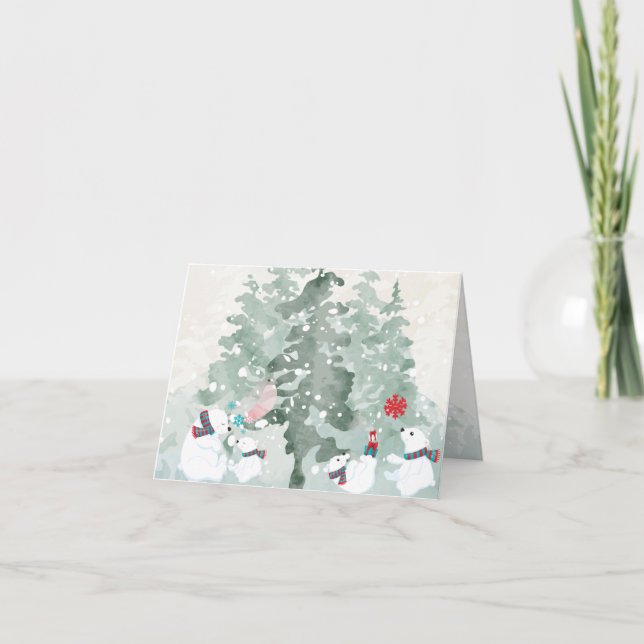 Jultid med Polar Bears Helgkort (Framsida)
