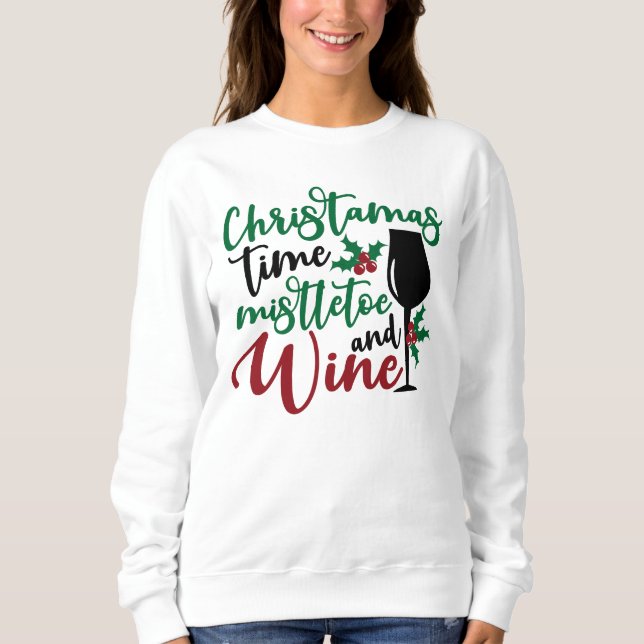 Jultid Mistletoe & Vin T Shirt (Framsida)