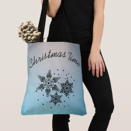 Jultid Snöflingor Mönster Tote Bag Tygkasse