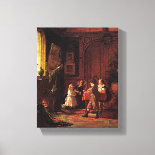 Jultid (Vintage Julafton Scene) Canvastryck