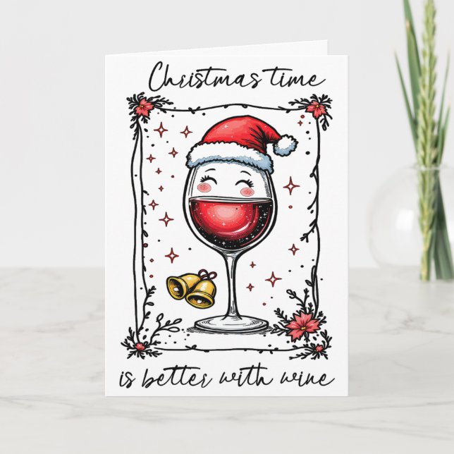 Jultiden är bättre med Vin Helgkort (Framsida)