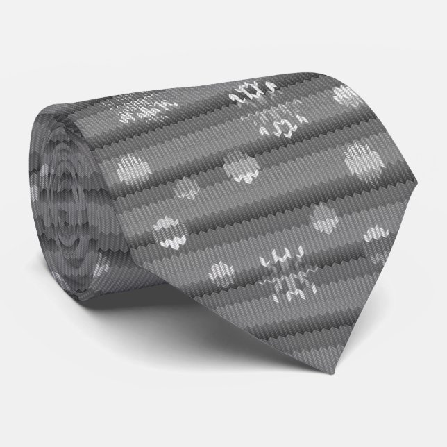 Jultider Festive Sticka Print Helgdag Neckties (Rullad)