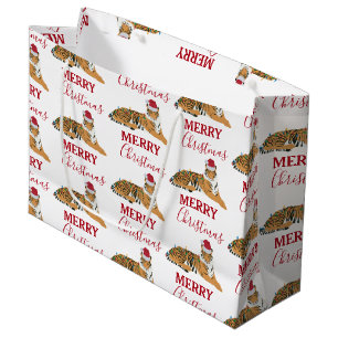 Jultiger, underbart djur med Santa Hat