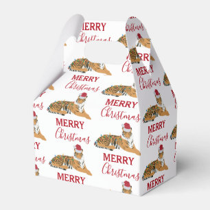 Jultiger, underbart djur med Santa Hat Presentaskar