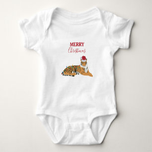 Jultiger, underbart djur med Santa Hat T Shirt