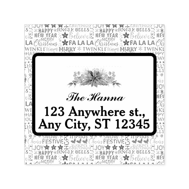 Jultipografi Röd & Grönt Sömlös Mönster Självfärgande Stämpel (Design)