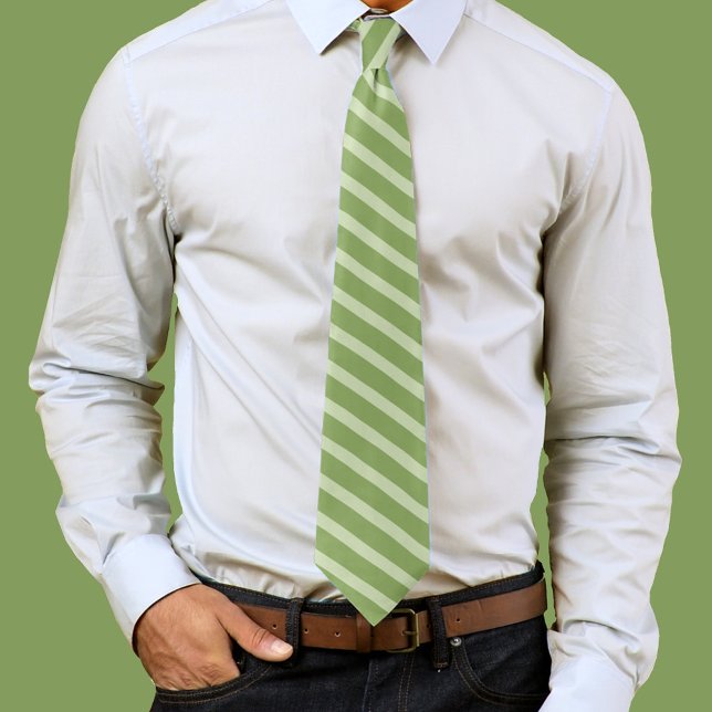 Jultipografi Viimistisk Grönt Rand Slips (Green striped mens neck tie)