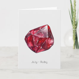 Jultisten Birthstone Ruby Grattis på födelsedagen Kort