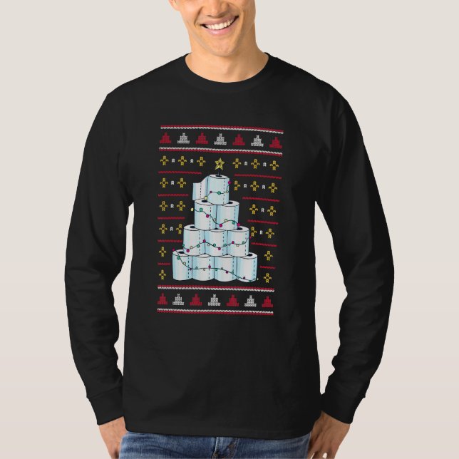 Jultoaletten Pappra Träd T Shirt (Framsida)