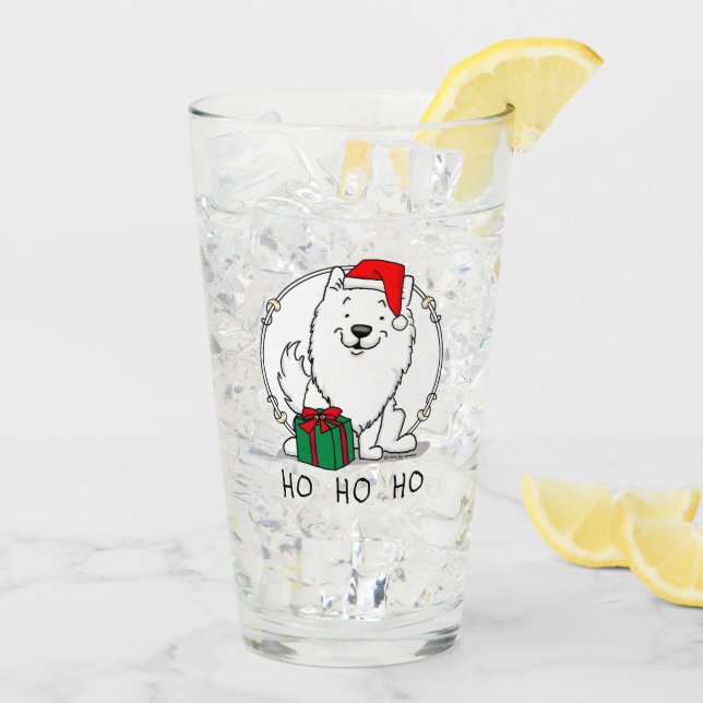 Jultomamerikanska eskimo Hund HO HO Cute Glaskopp (Bakside Is)