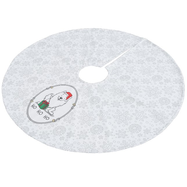 Jultomamerikanska eskimo Hund HO HO Cute Julgransmatta Fleece (Vinklad)