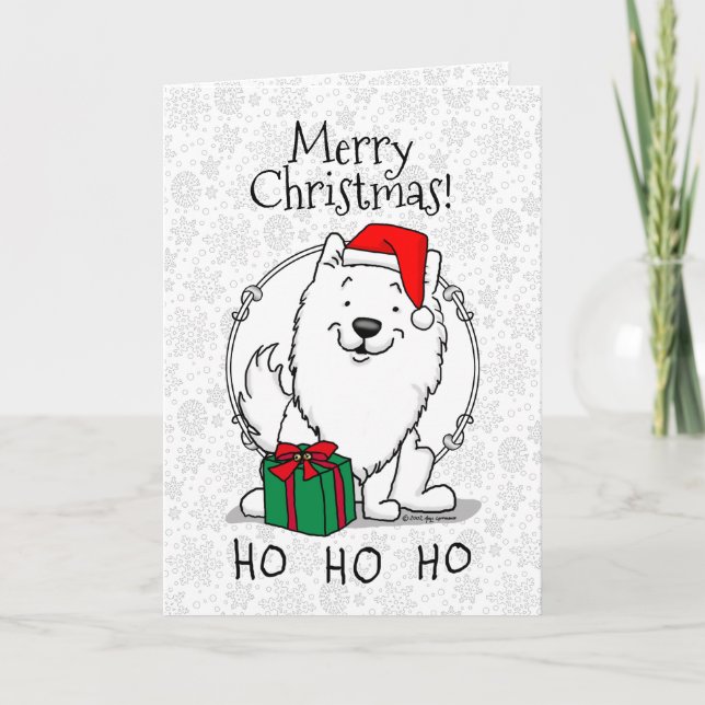 Jultomamerikanska eskimo Hund HO HO Cute Kort (Framsida)