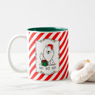 Jultomamerikanska eskimo Hund HO HO Cute Två-Tonad Mugg