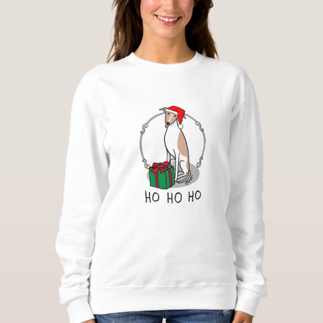 Jultomat Hat-piskan Hund Fawn & white Cute T Shirt (Framsida)