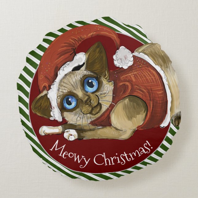 Jultomat&Jacka jul Kattunge Rund Kudde (Baksidan)