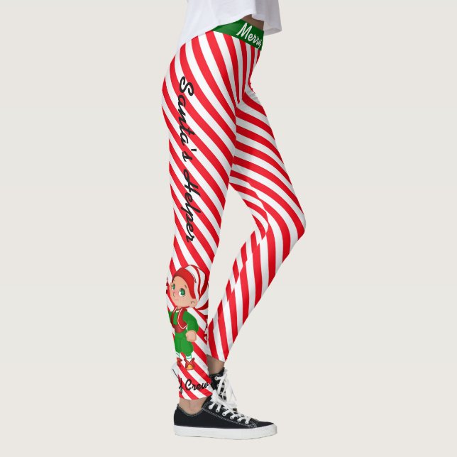 Jultomatets Elf Crew Candy Strippade baljor Leggings (Höger)