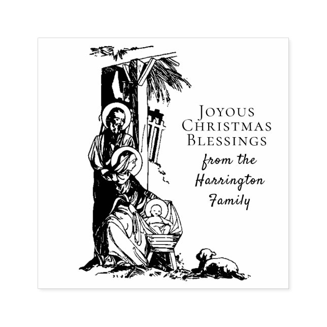 Jultomativitet Jesus Mary St. Joseph Catholik Stämpel (Tryck)