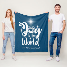 Jultomativitet Joy till World Blue & White Fleecefilt