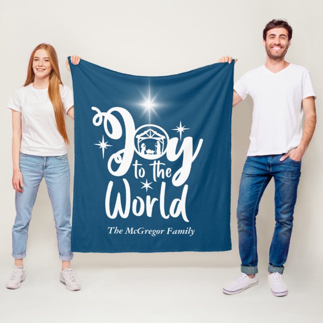 Jultomativitet Joy till World Blue & White Fleecefilt (På plats)