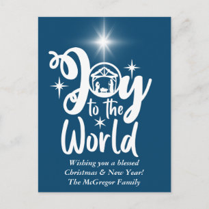 Jultomativitet Joy till World Blue & White Helg Vykort