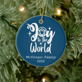 Jultomativitet Joy till World Blue & White Julgransprydnad Keramik