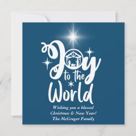 Jultomativitet Joy till World Blue & White Julkort