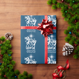 Jultomativitet Joy till World Blue & White Presentpapper